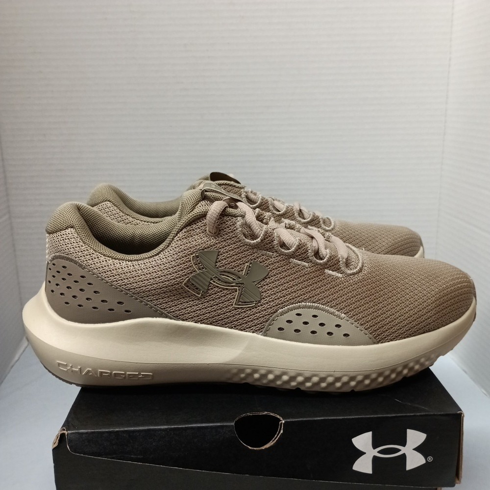 Under Armour UA Charged Surge 4 Men's 8 Shoes Beige Brown 3027000-203 Sneakers